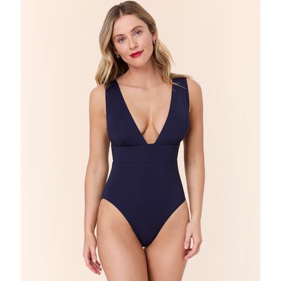 Andie Swim Mykonos One Piece Swimsuit In Navy Blue Small S NWOT - Picture 1 of 9
